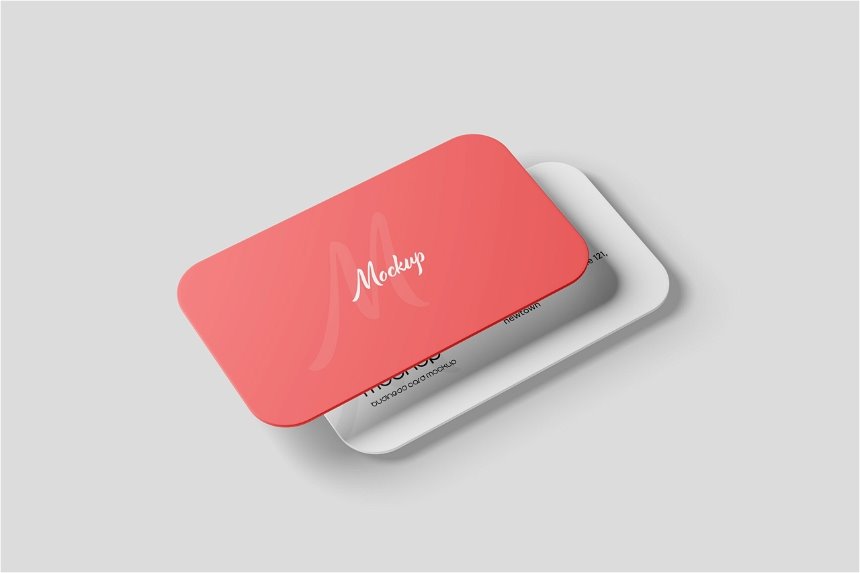 3 Sights of Clean Round Corner Business Card Mockup
