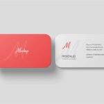 3 Sights of Clean Round Corner Business Card Mockup