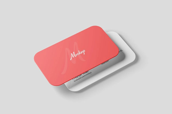 3 Sights of Clean Round Corner Business Card Mockup