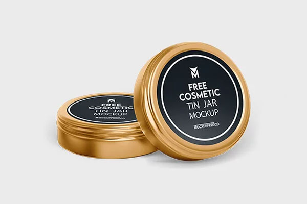 3 Sights of Cosmetic Tin Jar Mockup