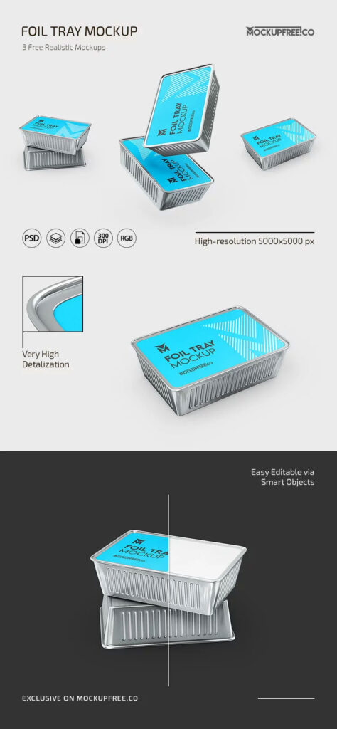 3 Sights of Foil Tray Mockup mockup preview