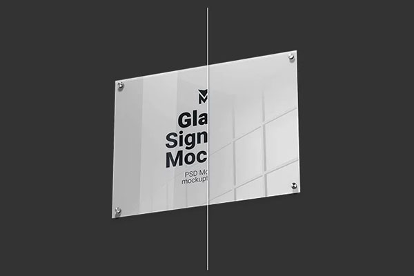 3 Sights of Glass Signage Mockup