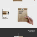 3 Sights of Hand Holding Paper Coffee Bag Mockup
