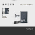 3 Sights of Hardcover Book Mockup with Cover