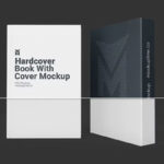 3 Sights of Hardcover Book Mockup with Cover
