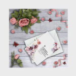 3 Sights of Invitation Card Mockup with Petals