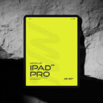 3 Sights of iPad Pro Mockup on Rock