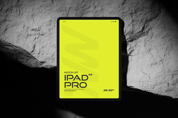 3 Sights of iPad Pro Mockup on Rock