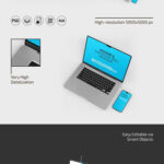 3 Sights of iPhone and MacBook Pro Mockup mockup preview