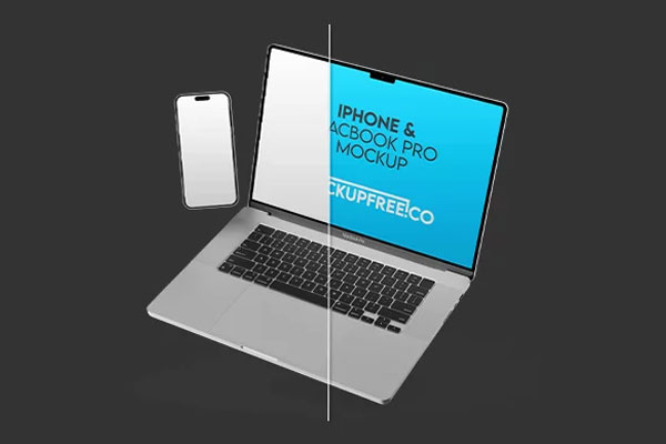 3 Sights of iPhone and MacBook Pro Mockup mockup preview