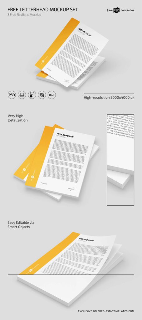3 Sights of Letterhead Mockup