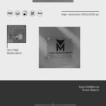3 Sights of Logo Mockup on Matte Glass Plate