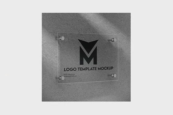 3 Sights of Logo Mockup on Matte Glass Plate