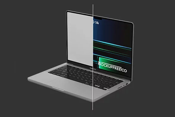 3 Sights of MacBook Pro 14 Mockup