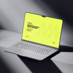 3 Sights of MacBook Pro Mockup in Dark Light