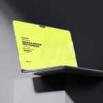 3 Sights of MacBook Pro Mockup in Dark Light