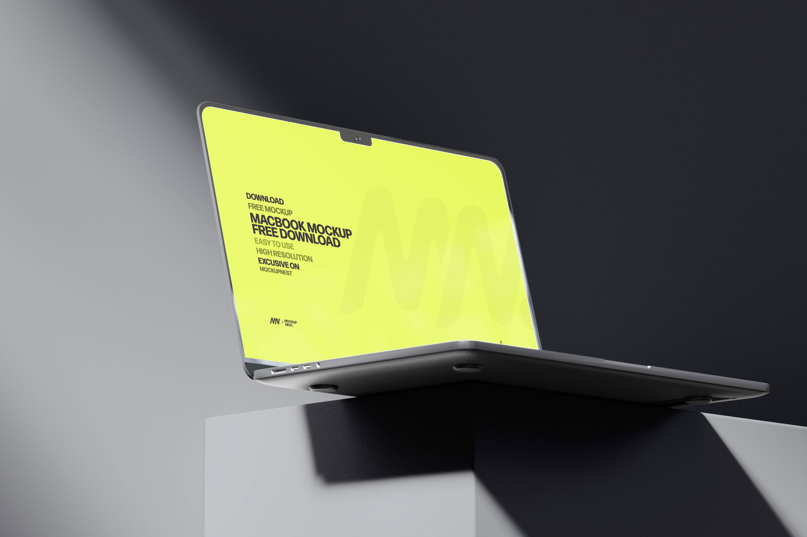 Free 3 Sights of MacBook Pro Mockup in Dark Light PSD Template