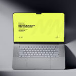 3 Sights of MacBook Pro Mockup in Dark Light