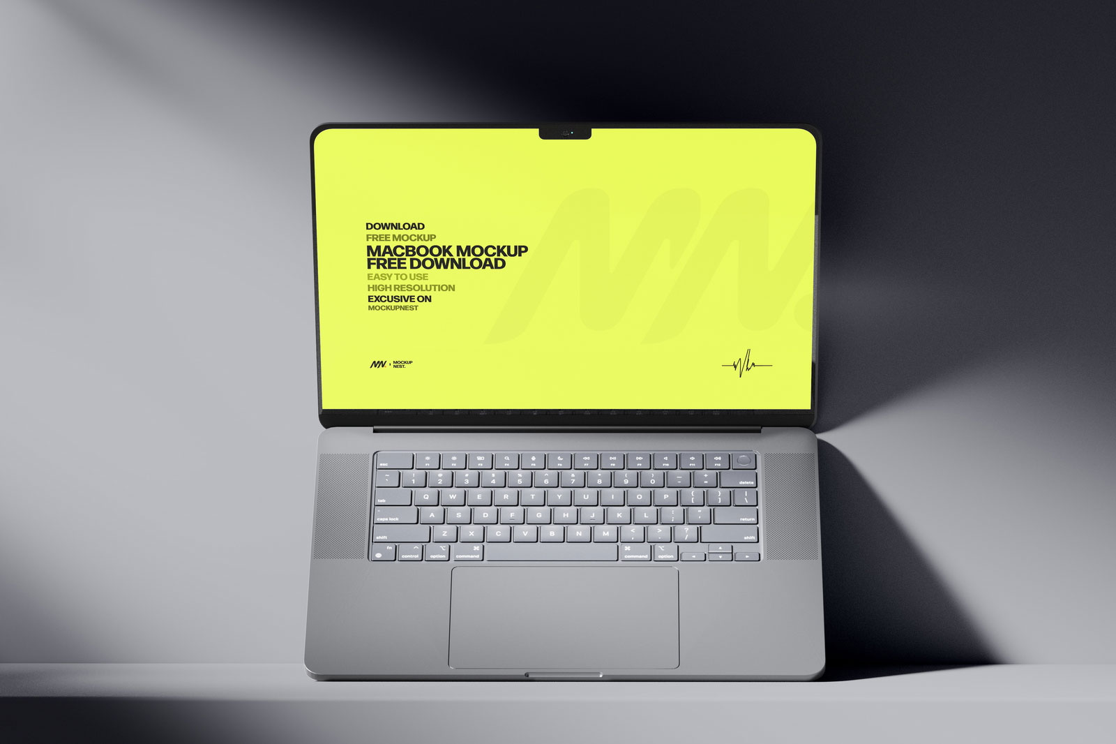 Free 3 Sights of MacBook Pro Mockup in Dark Light PSD Template