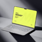 3 Sights of MacBook Pro Mockup in Dark Light