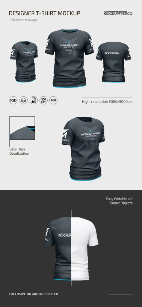 3 Sights of Mens T Shirt Mockup