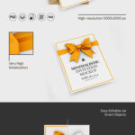 3 Sights of Minimalistic Invitation Mockup