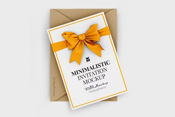 3 Sights of Minimalistic Invitation Mockup