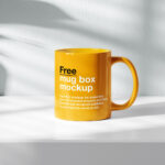 3 Sights of Mug Mockup on White Shelf