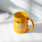 3 Sights of Mug Mockup on White Shelf