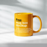 3 Sights of Mug Mockup on White Shelf