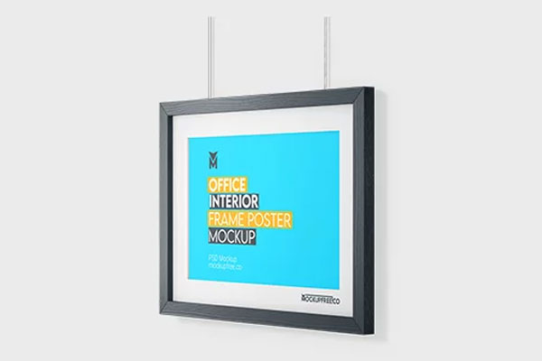 3 Sights of Office Interior Frame Poster Mockup