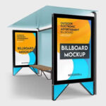 3 Sights of Outdoor Electronic Advertisement Billboard Mockup