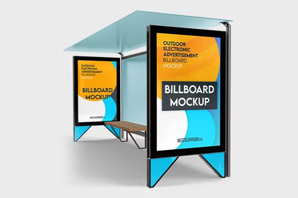 3 Sights of Outdoor Electronic Advertisement Billboard Mockup