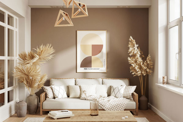 3 Sights of Poster Mockup in Small Room