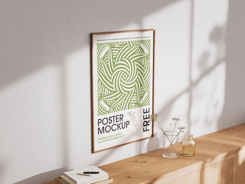 3 Sights of Poster Mockup with Shadow Overlays
