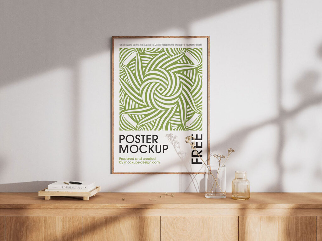 3 Sights of Poster Mockup with Shadow Overlays