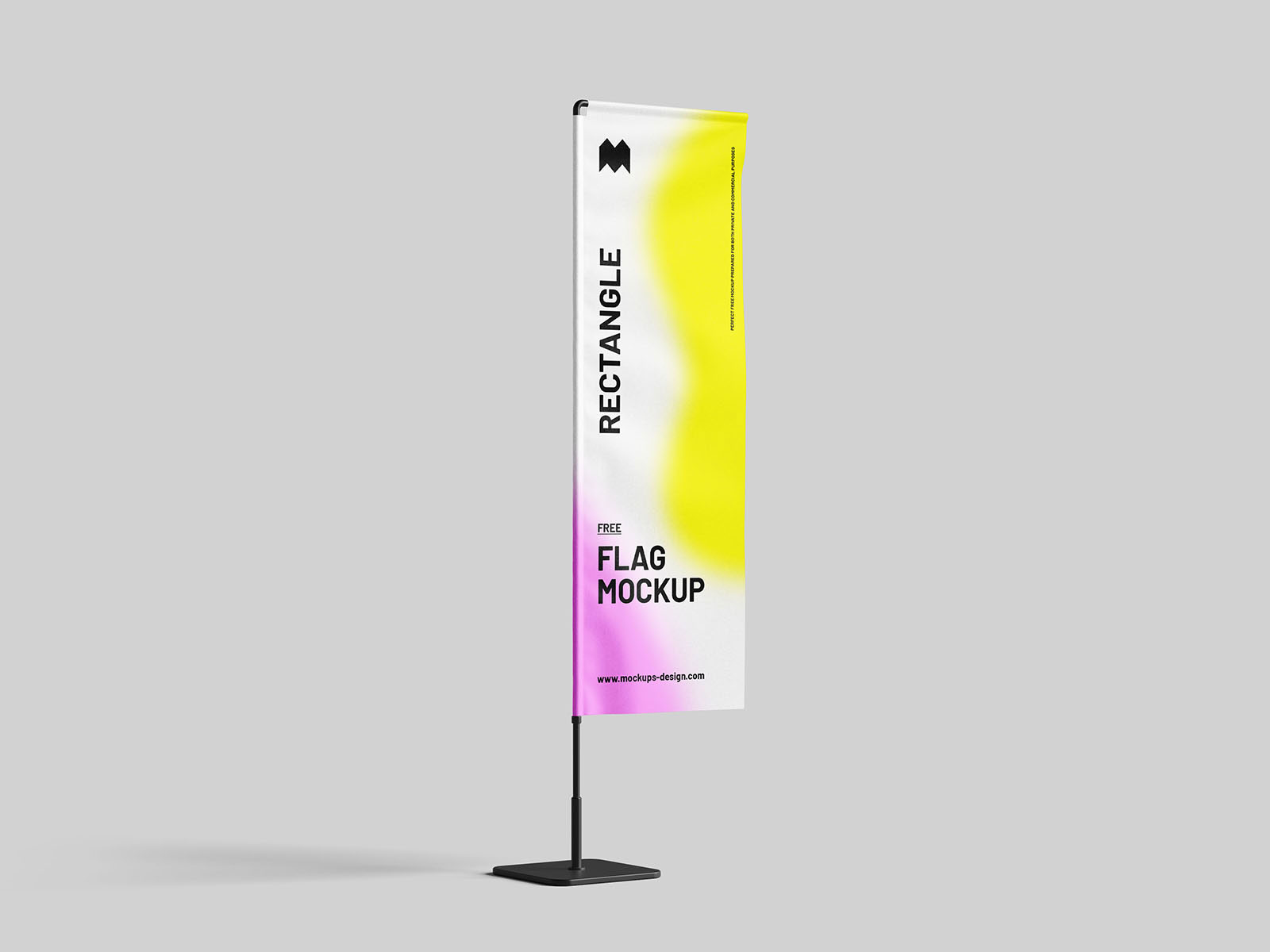 Free 3 Sights of Rectangle Flag Mockup PSD Template