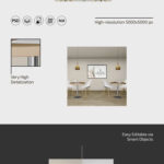3 Sights of Restaurant Interior Frame Mockup