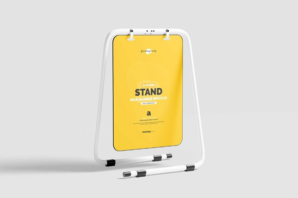 3 Sights of S Form Banner Stand Mockup