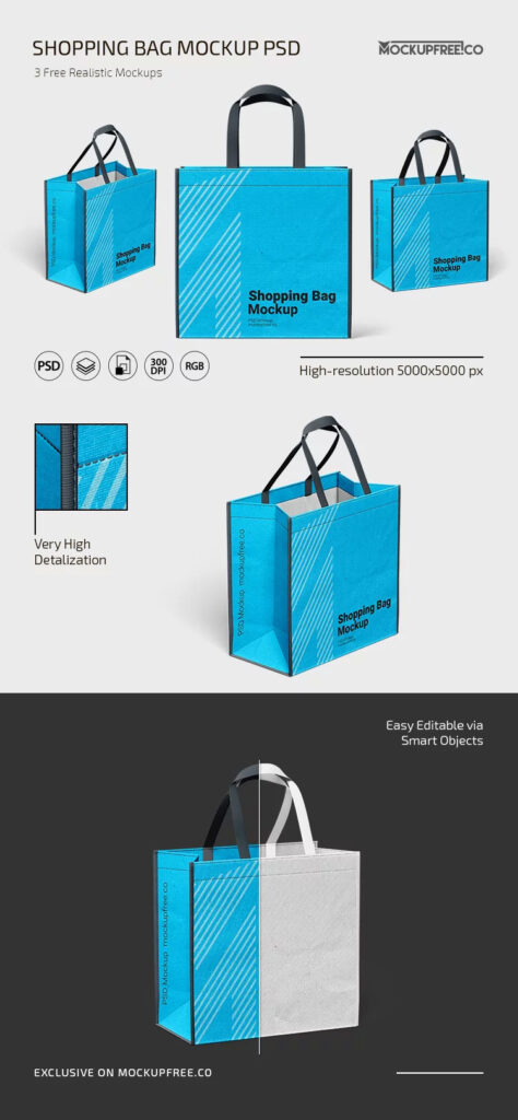 3 Sights of Shopping Bag Mockup