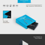 3 Sights of Shopping Bag Mockup with Box