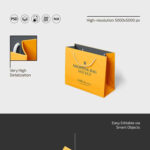 3 Sights of Square Shopping Bag Mockup mockup preview