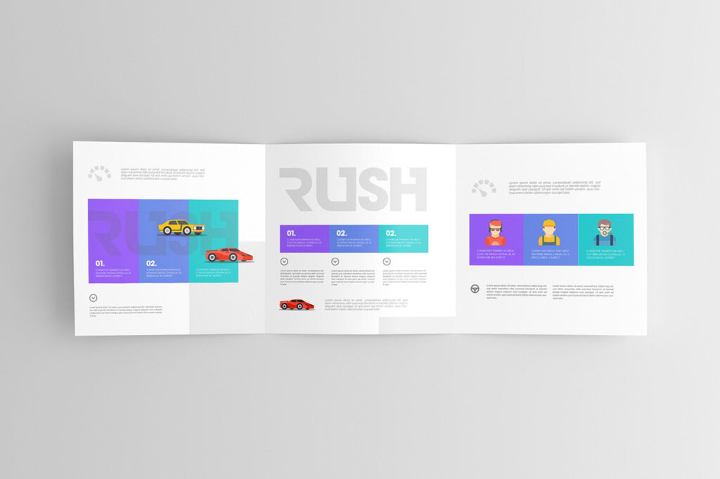 3 Sights of Square Trifold Brochure Mockup
