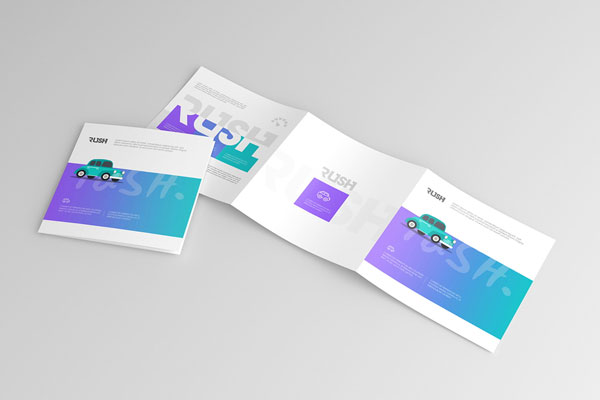 3 Sights of Square Trifold Brochure Mockup