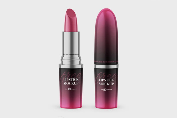 3 Sights of Twist-up Lipstick Tube Mockup