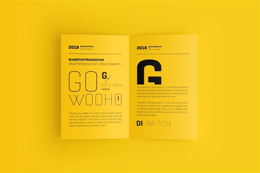 3 Sights of US Letter Bifold Brochure Mockup