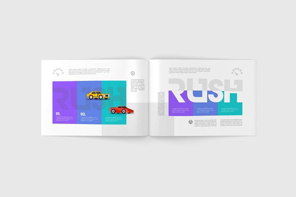 3 Sights of US Letter Landscape Magazine Mockup
