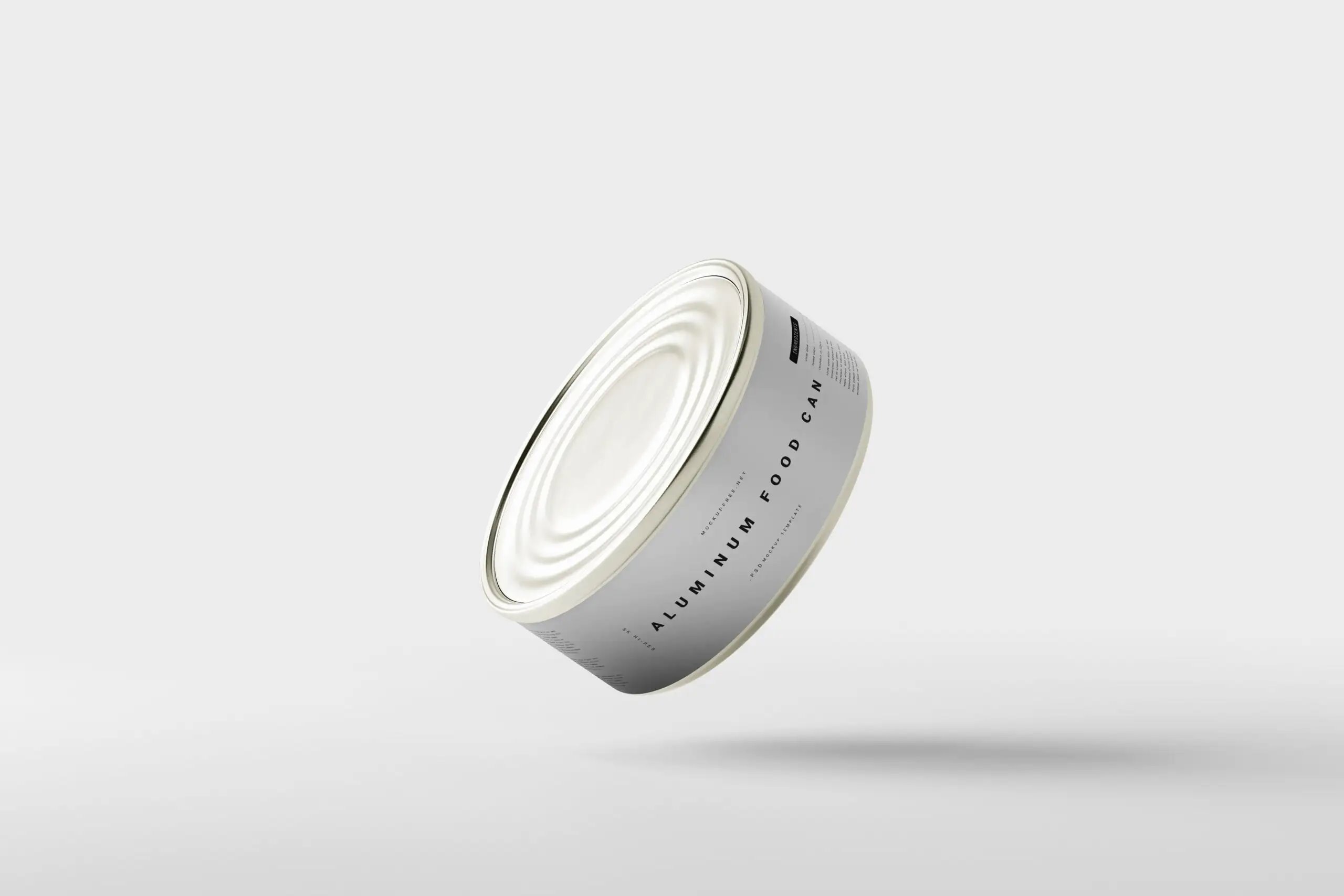 3 Small Aluminum Food Can Mockups in Different Views FREE PSD