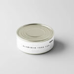3 Small Aluminum Food Can Mockups in Different Views mockup preview