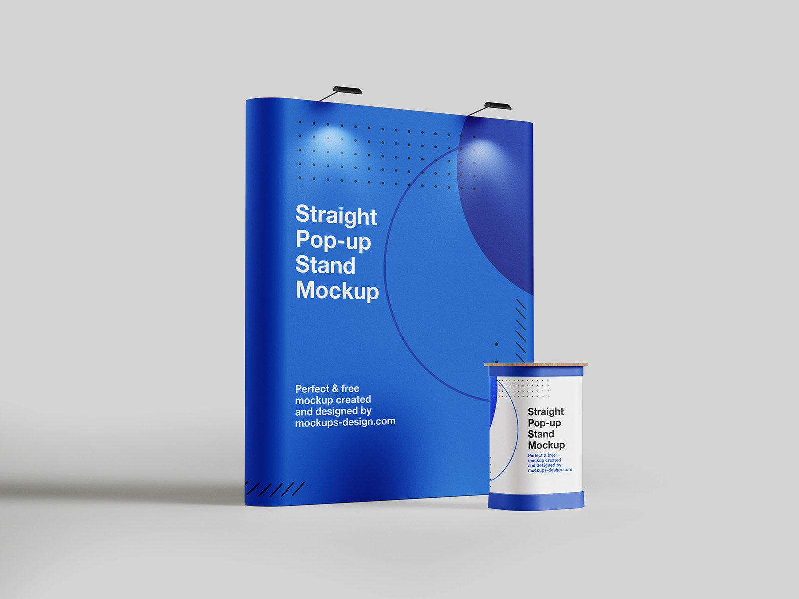 3 Straight Pop Up Stand Mockups in Varied Sights FREE PSD